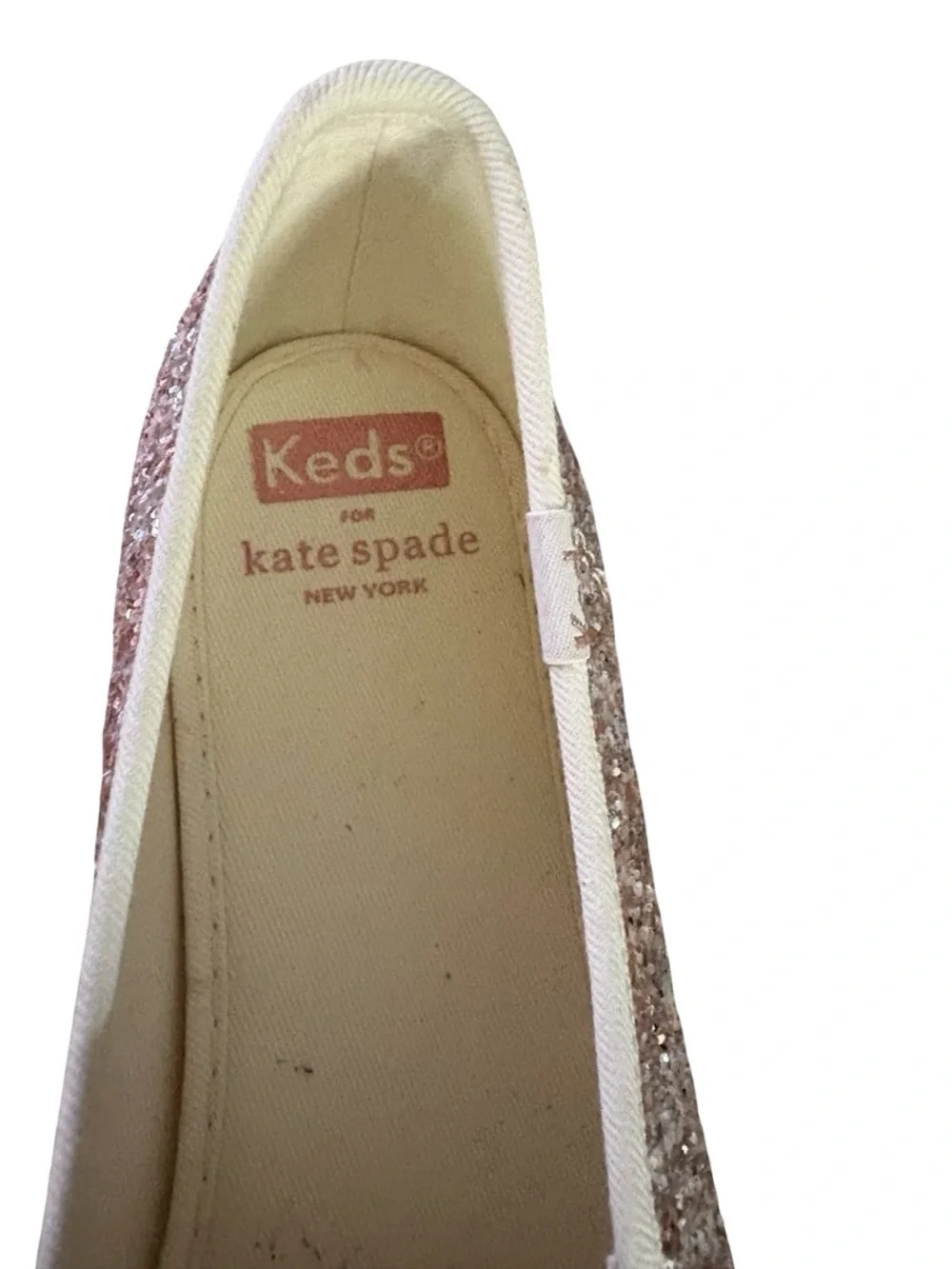 kate spade Glitter Slip-On Sneakers in Rose Gold